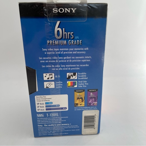 SONY 2 -Premium Grade 6 hour. and JVC 3 -SX 120 minute VHS Tapes (Total of 5) - Picture 3 of 4